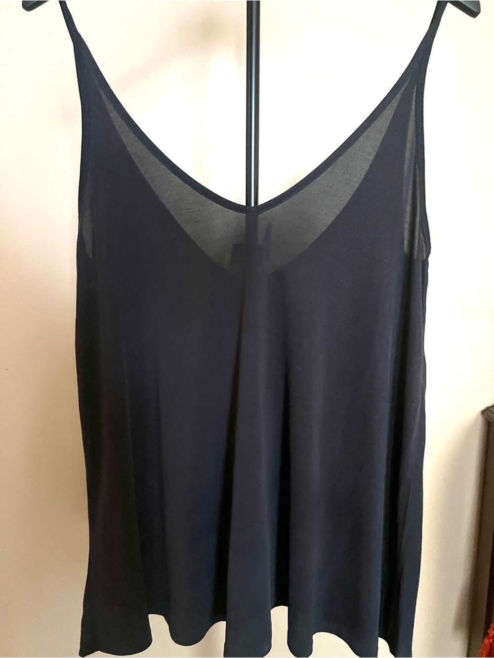 Silence + Noise Black Slip Tank with V Neck